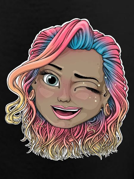 Vibrant Winking Illustration