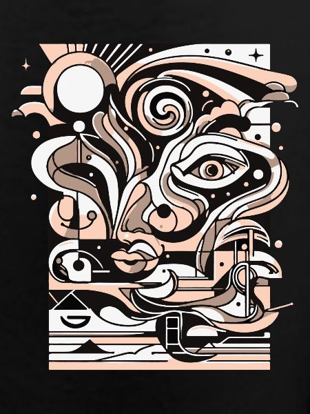Surreal Line Face Pattern