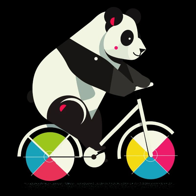 Panda on Bicycle – Funny & Creative Illustration