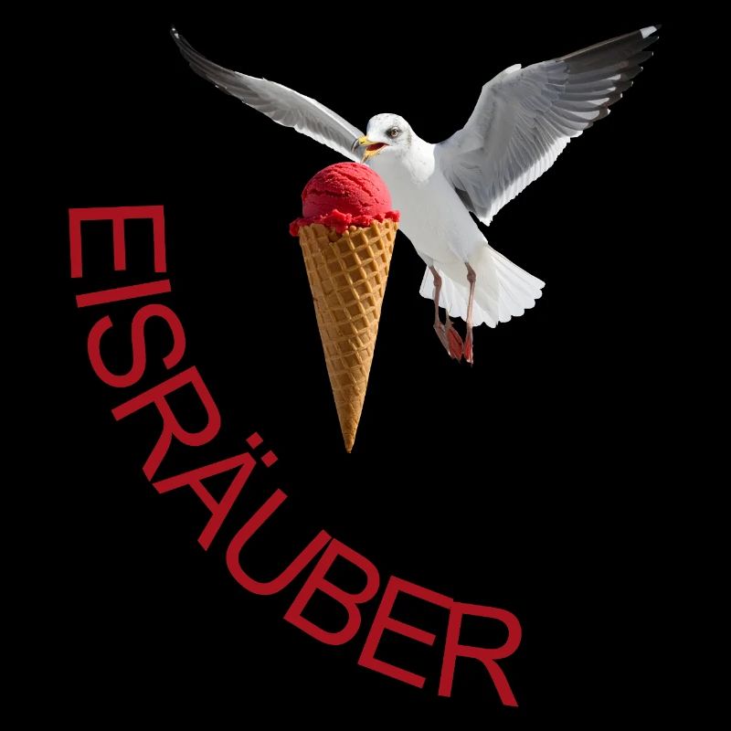 Möwe mit Eiscreme Eisräuber