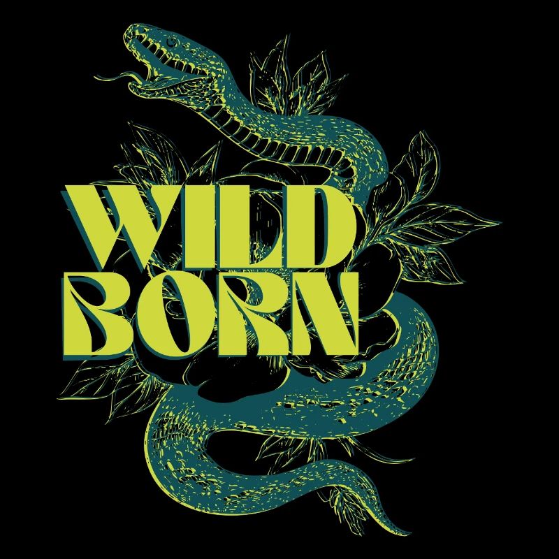 Wild Born Snake and Leaf Design