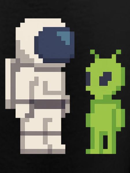 Pixel Astronaut meets Alien