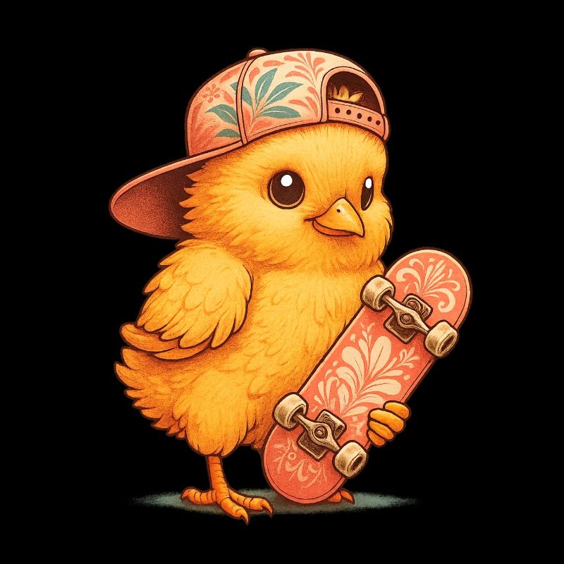 Chick on a skateboard