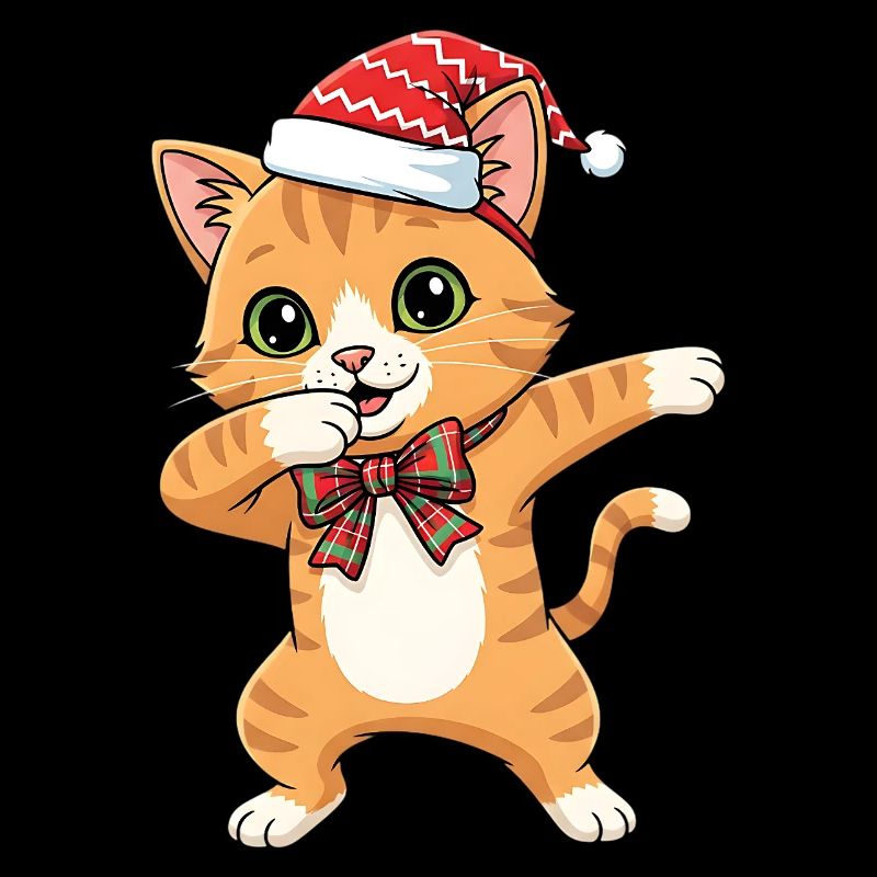 Danse drôle de Noël avec chat et dabbing.