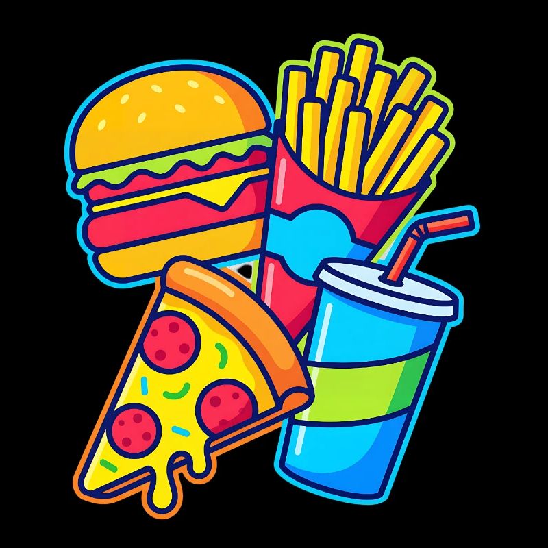 Illustration de combos de restauration rapide