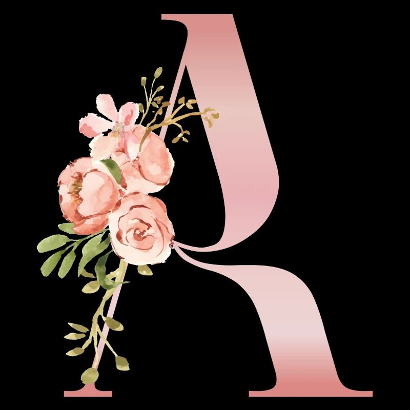 Monogramme A Florale Pastel
