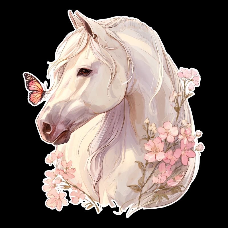 Cheval avec papillon
