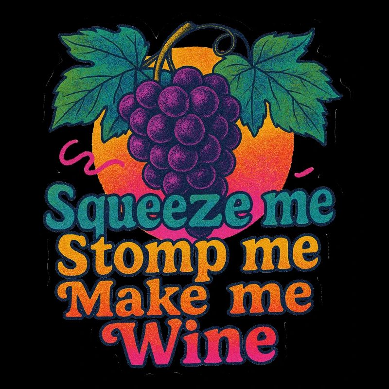 Grapes Squeeze Stomp Make Wine