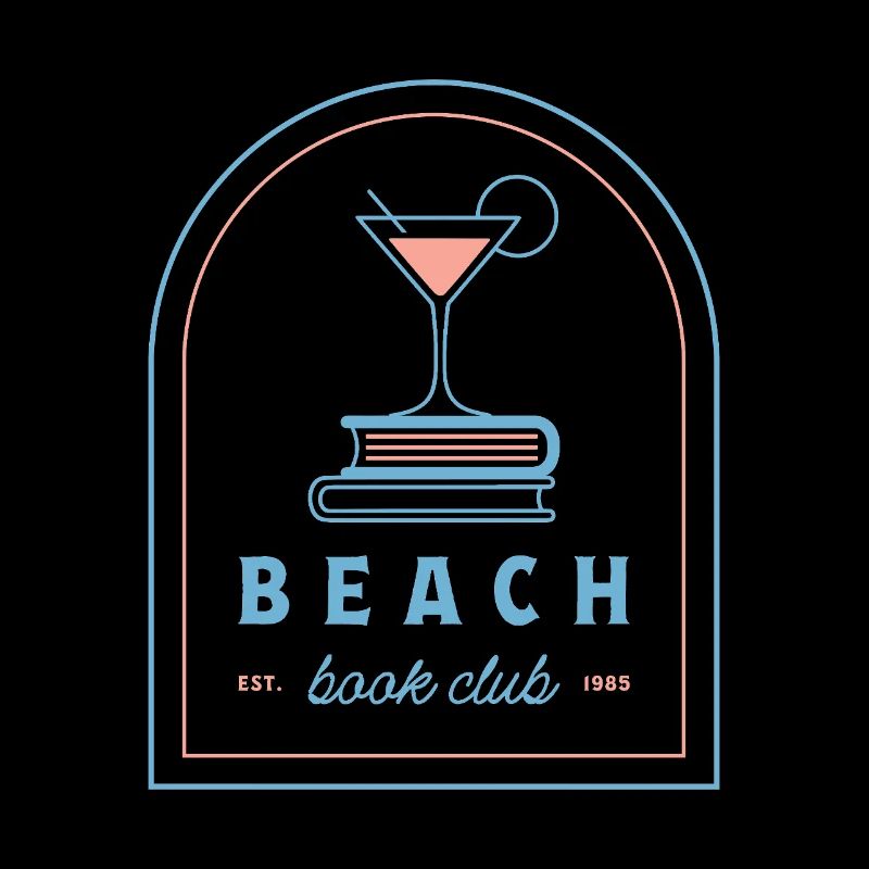 Beach book club summer reader pink blue aesthetic