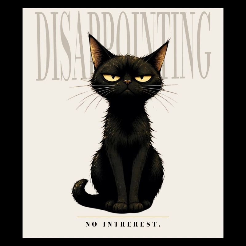 Décevant. – Dessin sarcastique du chat noir
