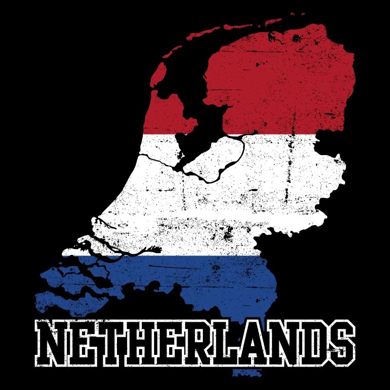 Netherlands Flag Map Silhouette
