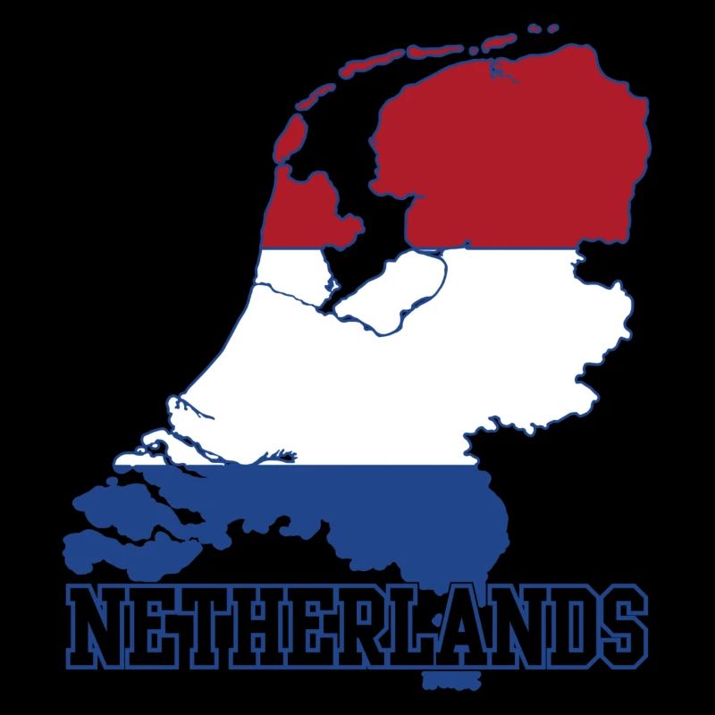 Netherlands Flag Map Silhouette