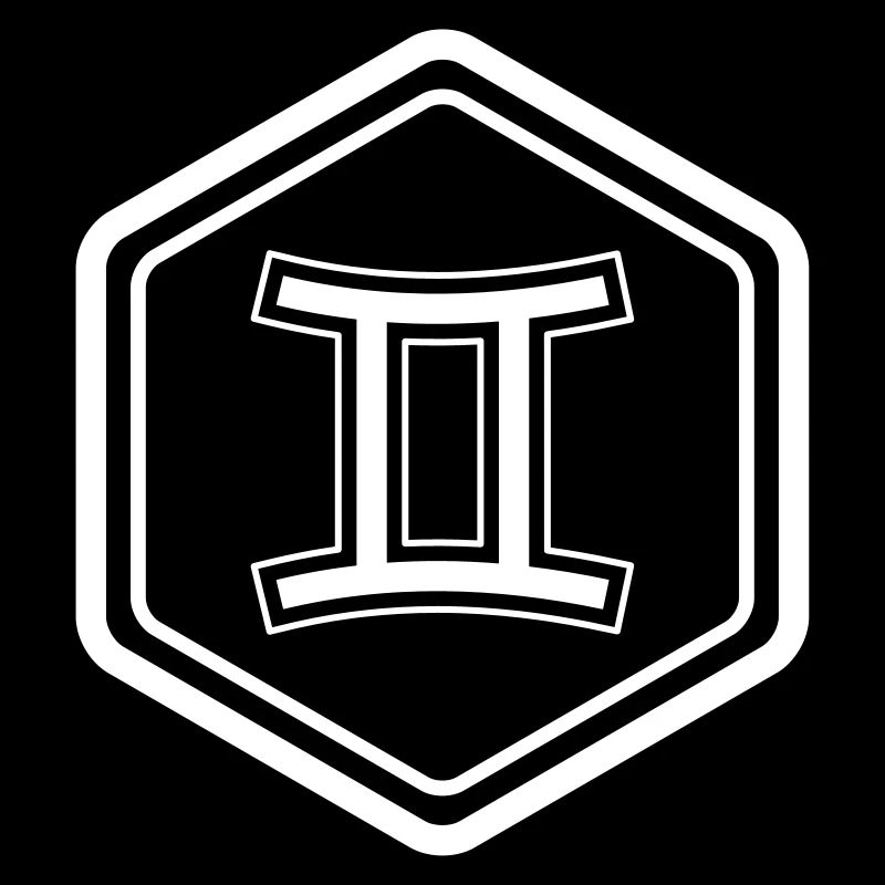 Zodiac Sign Gemini Symbol Hexagon Vector