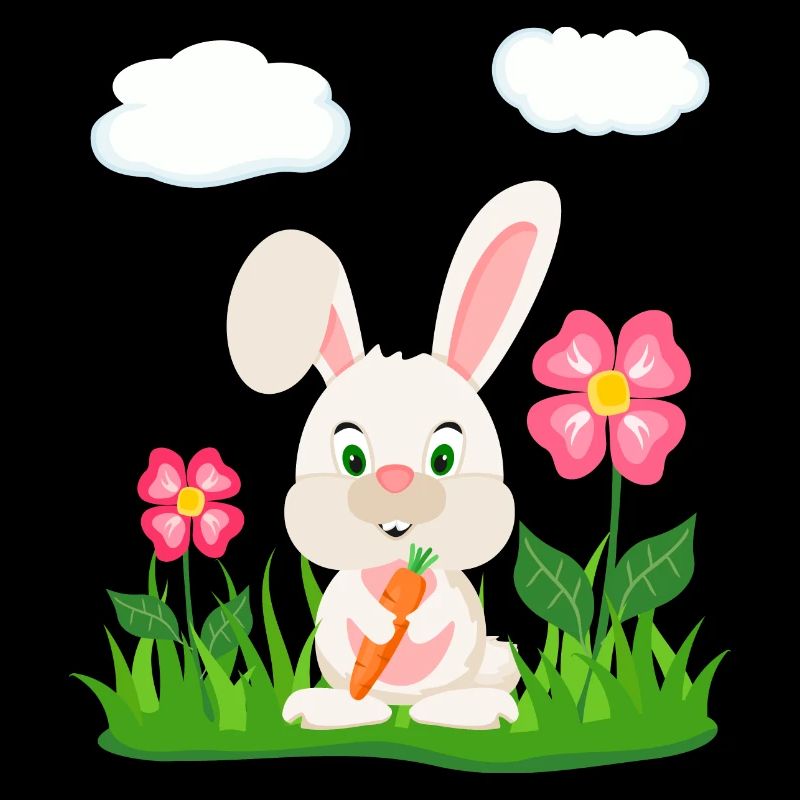 Cute Rabbit with Carrot Bunny Bunny Easter Bunny