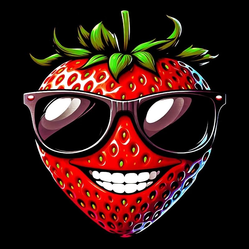 Erdbeere mit Sonnenbrille