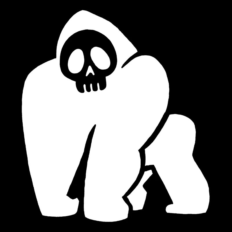 Crâne de gorille blanc