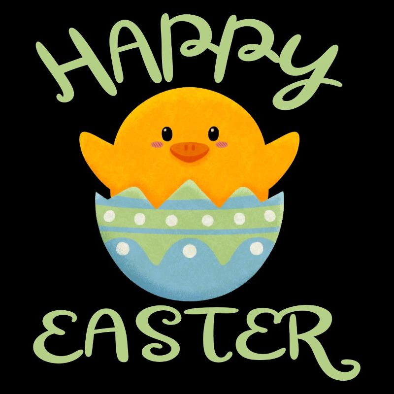 Happy Easter chick in Easter egg