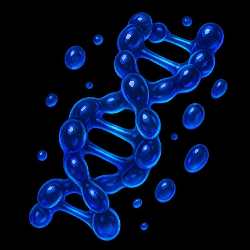3D DNA Helix Molecule Blue