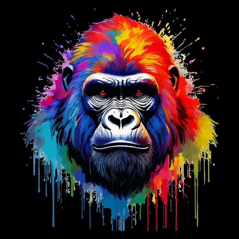 Regenbogen-Gorilla Kunst-Splash