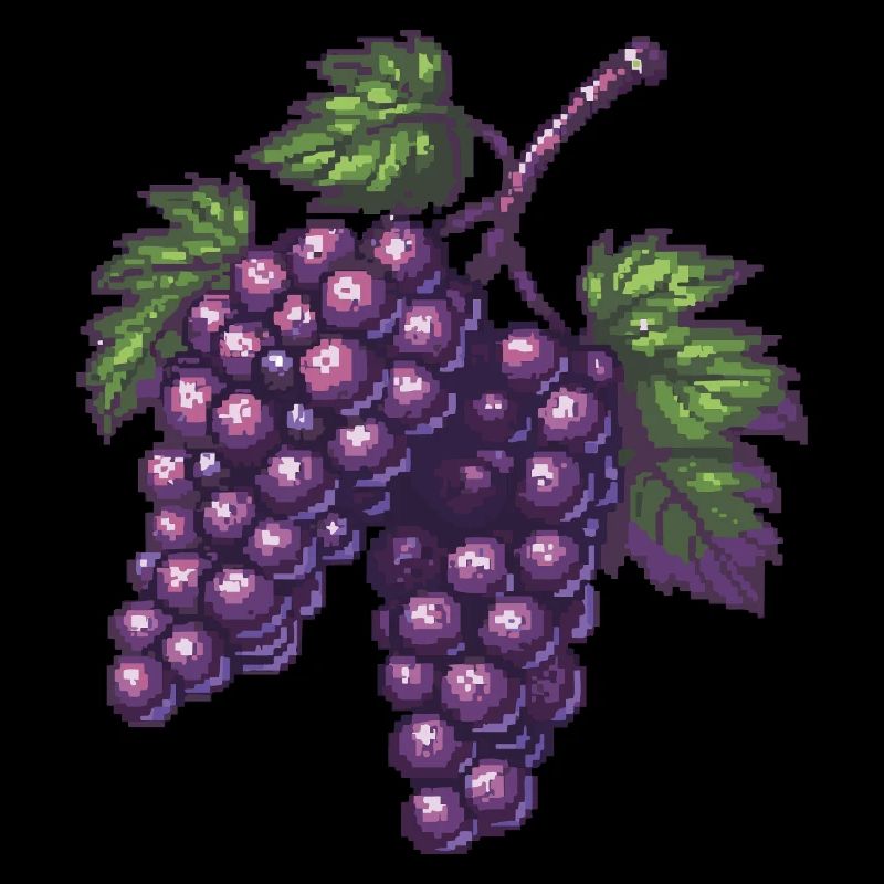 Pixel Raisins Violet Pixel Art