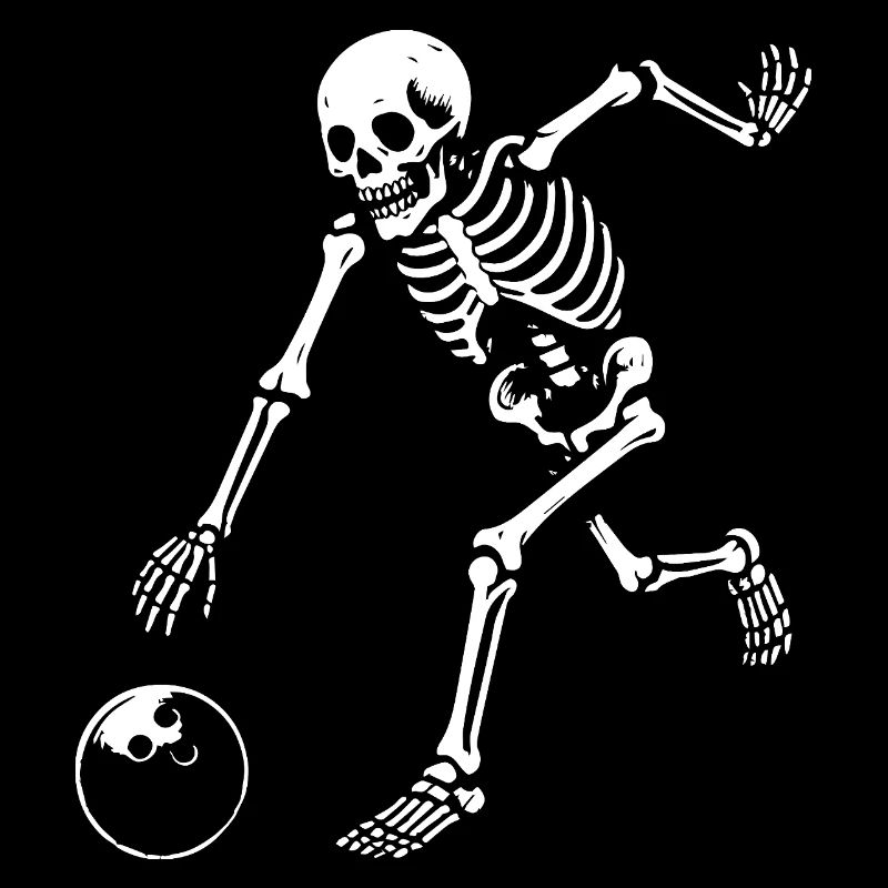 Skeleton Playing bowling 