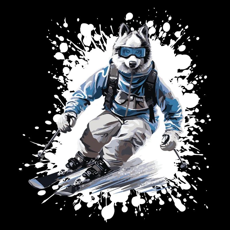 Husky Dog Ski Skiing