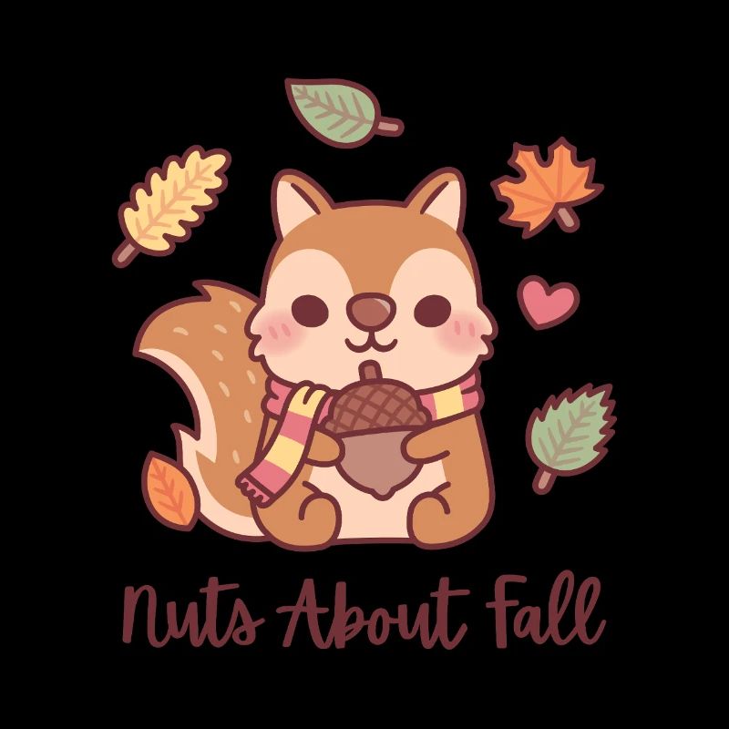 Süßes Eichhörnchen mit Eichelnüssen über den Herbst lustig