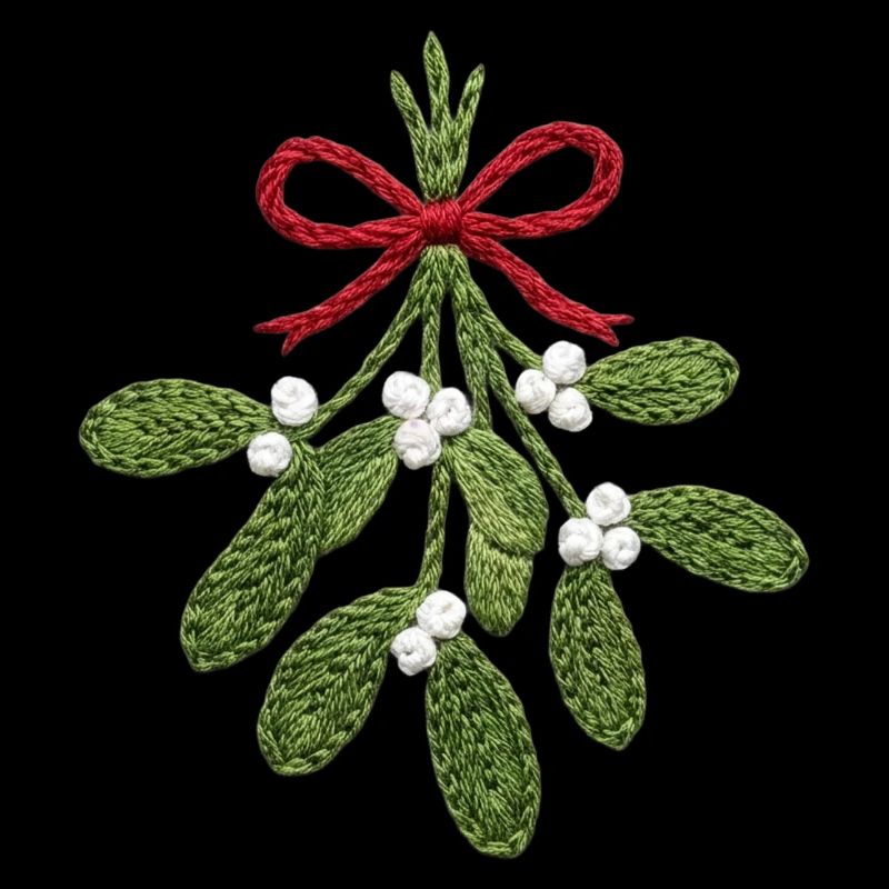 Gui brodé – Noël romantique (imprimé)