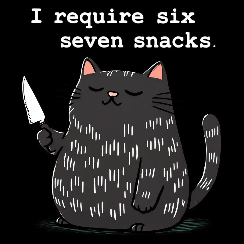 6-7 Internet Meme 6 7 Snack Katze
