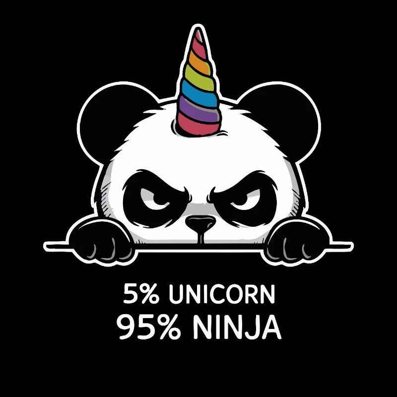 Panda Einhorn Ninja Spruch