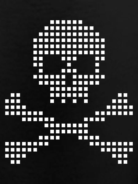 Pixel Skull and Crossbones