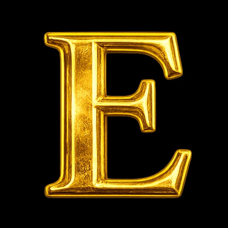 Goldenes E Monogramm-Design