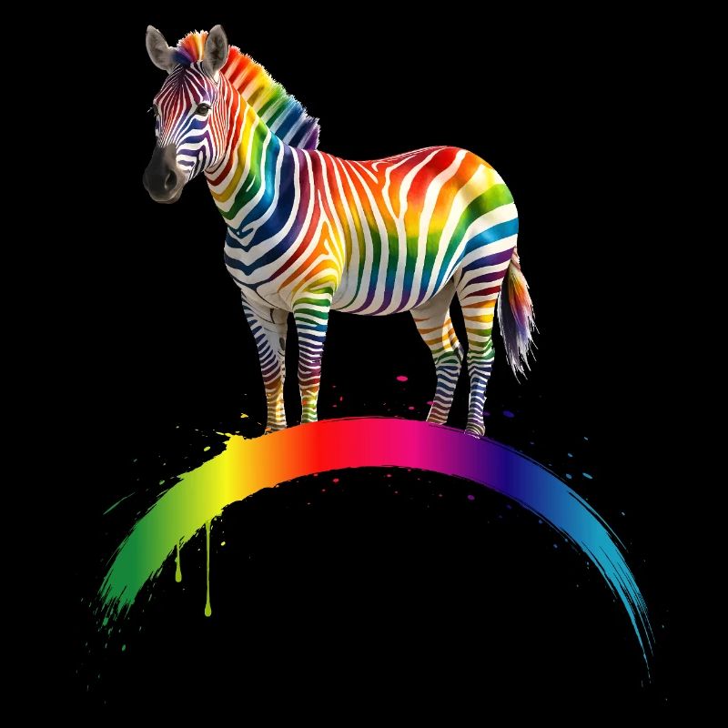 Rainbow Zebra Gradient Art Design