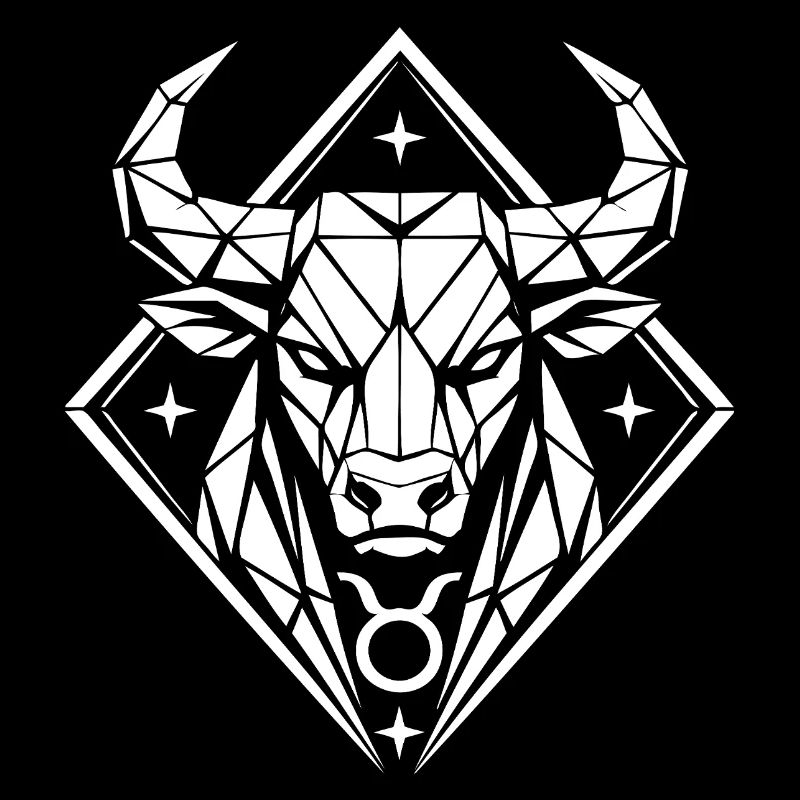 Geometric Bull - Pure Strength - Zodiac Sign Taurus