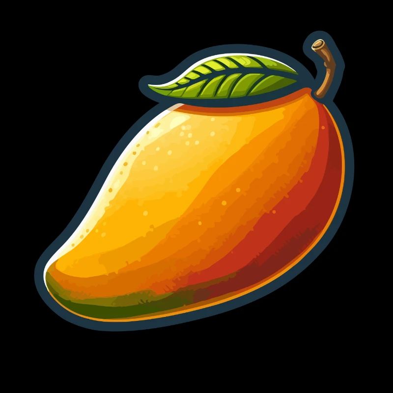 Mangue colorée avec feuille verte
