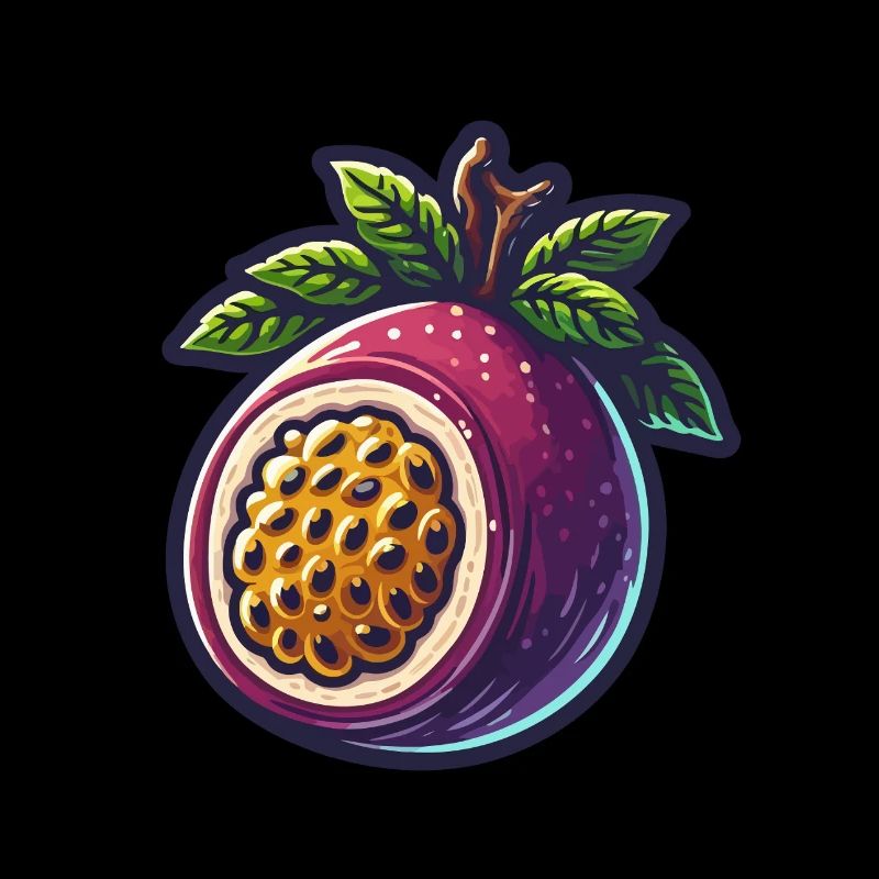 Illustration de Fruit de Passiflore Éclatant