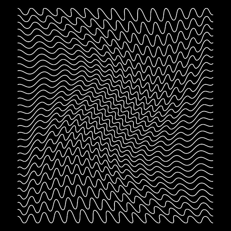 Dynamic Wavy Line Optical Illusion Print