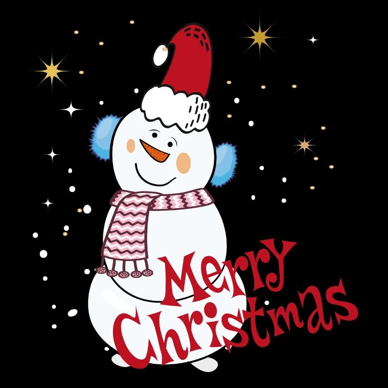 Schneemann mit Merry Christmas 
