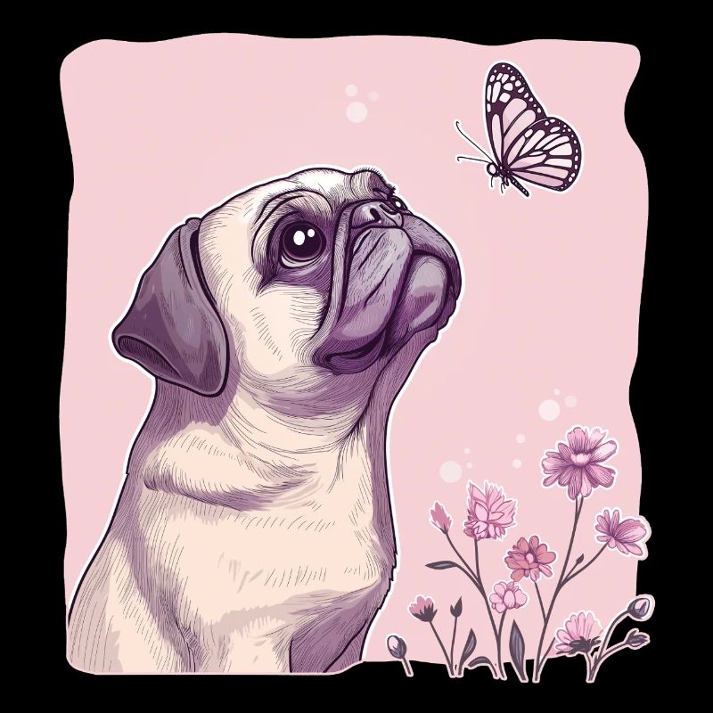 Carlin avec papillon