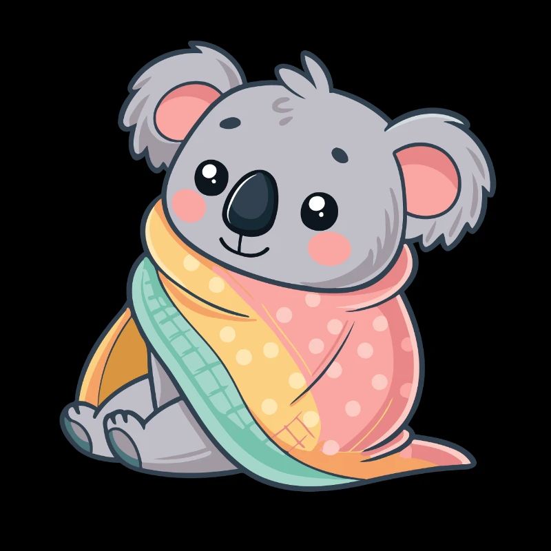 Koala cosy sous couverture