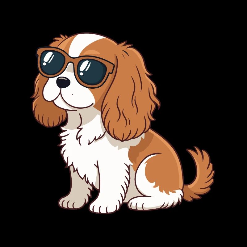 Chien Cavalier lunettes soleil chic