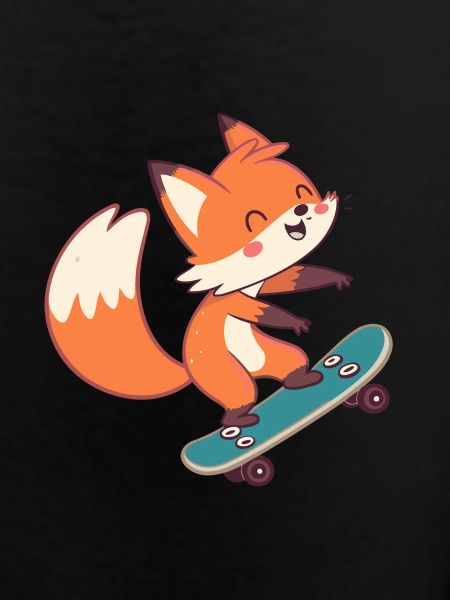 Fox skateboarder on skateboard