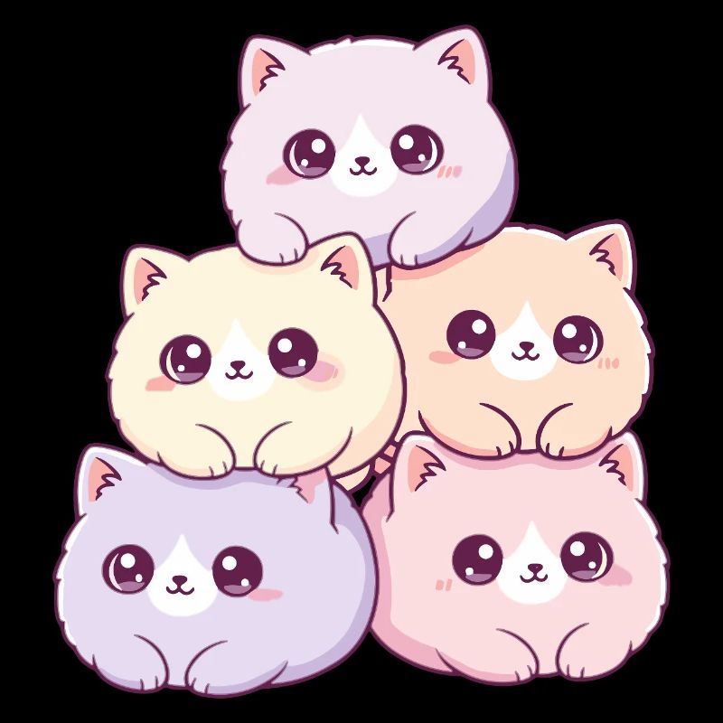 Pastel cats bunch cuddly happy