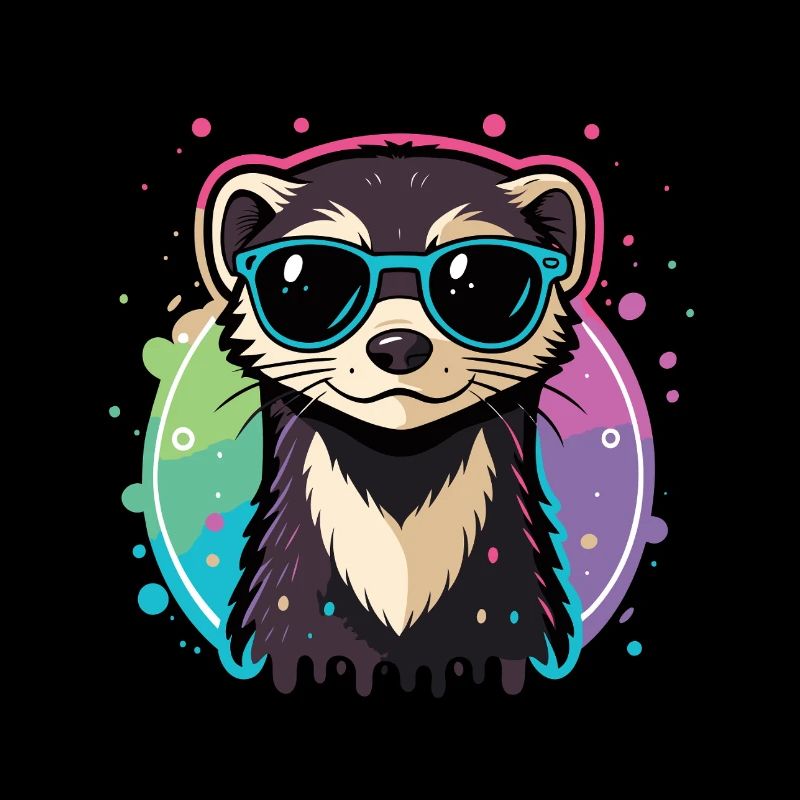 Rainbow Otter Blue Glasses