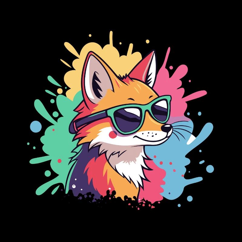 Fox Pop Art Colorful Glasses