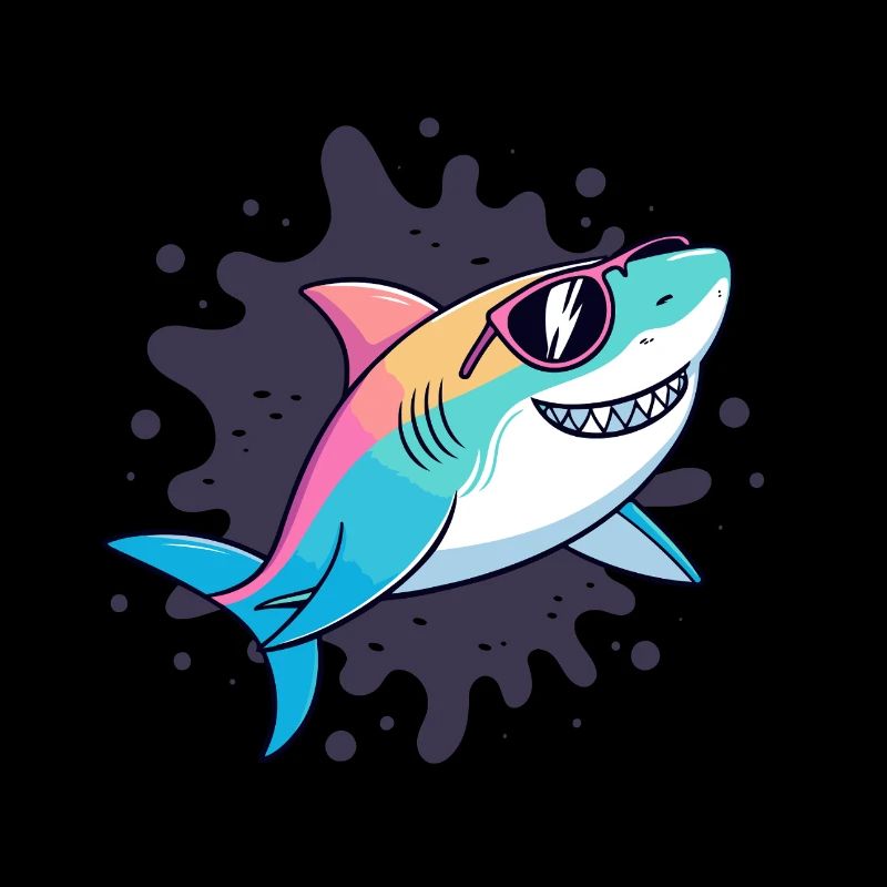 Requin néon lunettes soleil