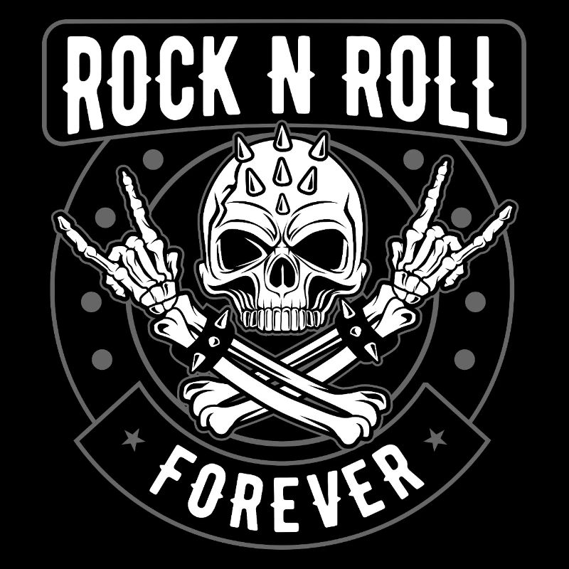 Rock N Roll Skull Crest