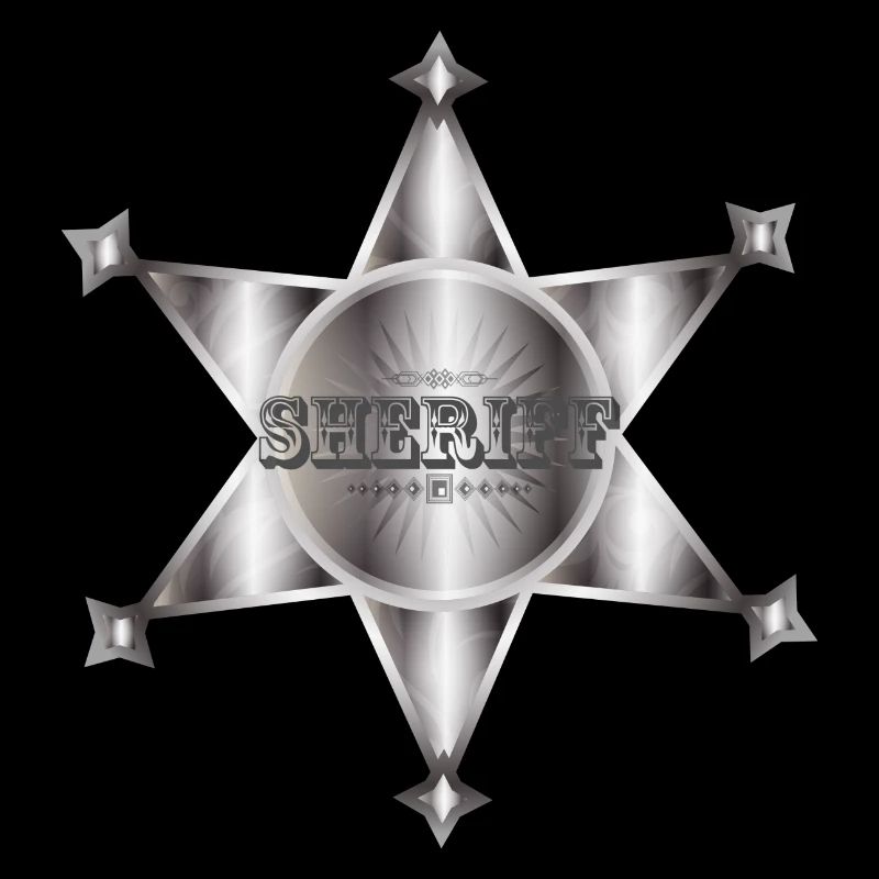 extraordinary silver-colored sheriff's star
