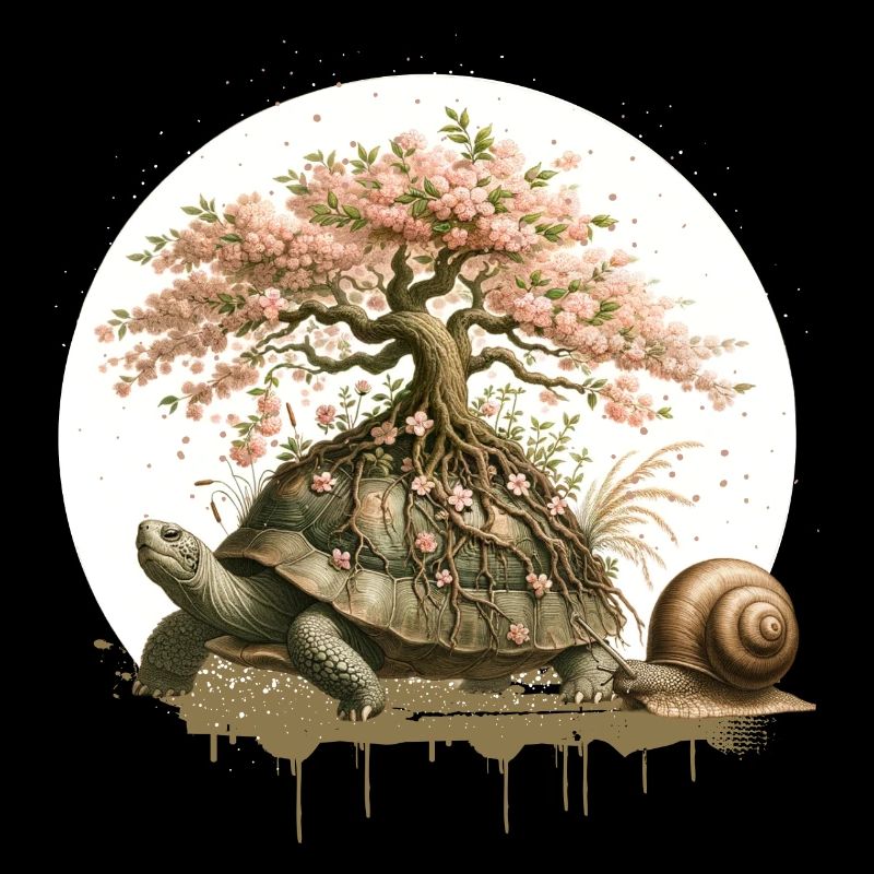 Turtle with a bonsai on its carapace