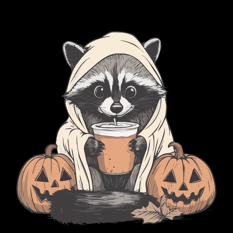 Halloween Pullover, Waschbär Halloween, Geschenk